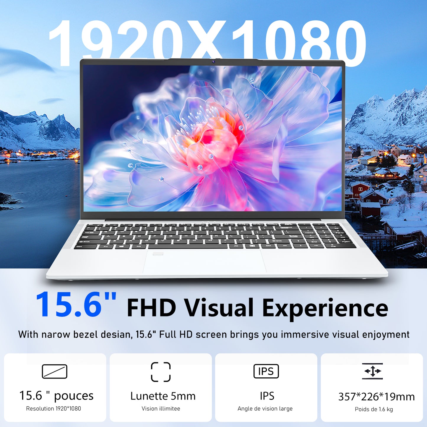 KUU Gaming Laptop, 15.6" Full HD, Intel Core i7, Iris Xe Graphics, 32GB DDR4 1TB SSD, Fingerprint Reader, Backlit Keyboard, Wi-Fi 6, Windows 11 Pro