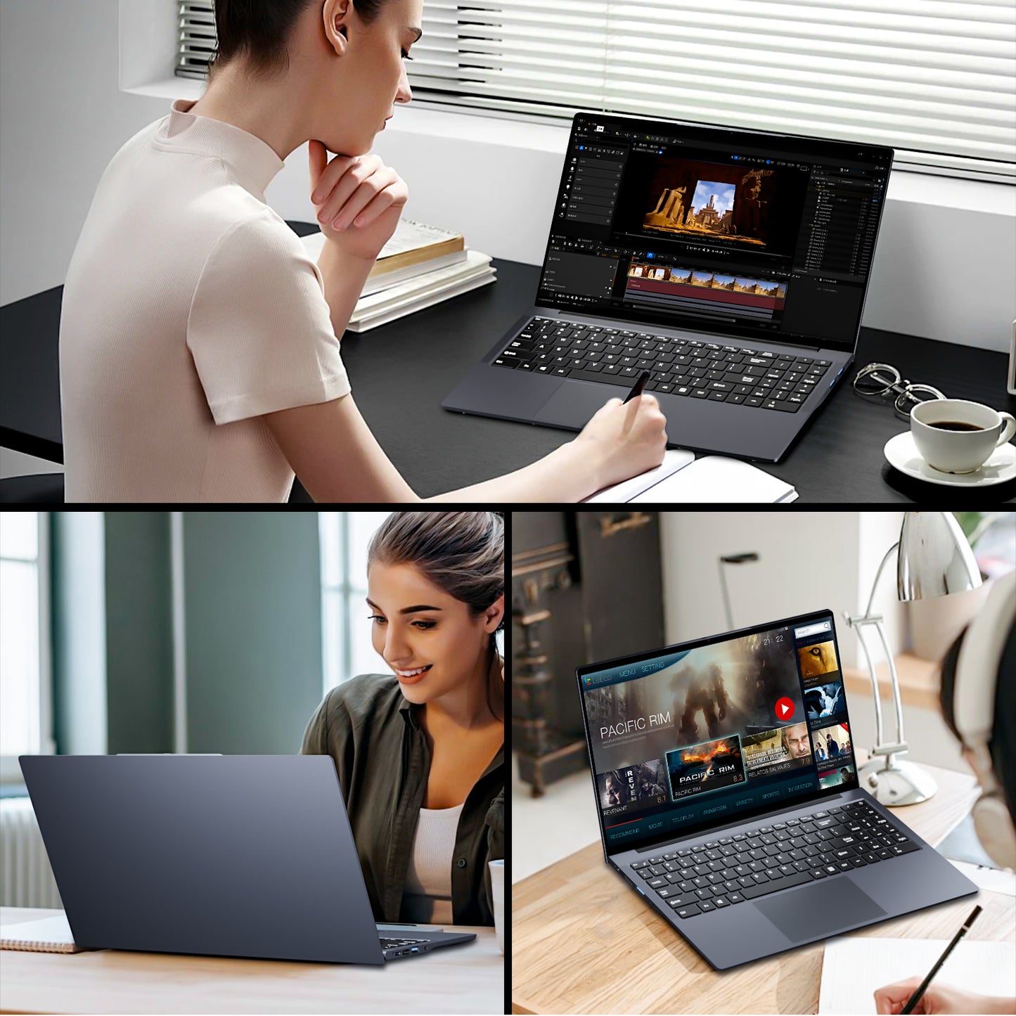15.6 inch Laptop Computer, Core i3 8100Y Laptops Up to 3.4GHZ, 16GB RAM 512GB SSD Processor Notebook, 1920x1080 HD, 2.4G/5G WIFI, BT5.0, Type-c, USB-3.0, HDMI, TF Card Slot