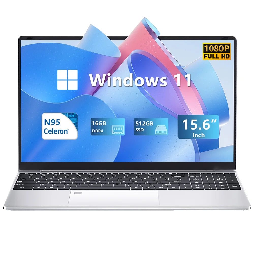 KUU 15.6 in FHD Laptop Intel Alder Lake N95,16GB RAM 512GB SSD Up