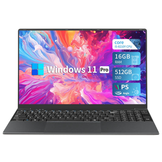 KUU Y-10 15.6inch 1080p FHD Laptop Computer Intel Core i5-8210Y Processor(4M Cache, up to 3.60 GHz) 16G RAM 512GB SSD,Windows 11