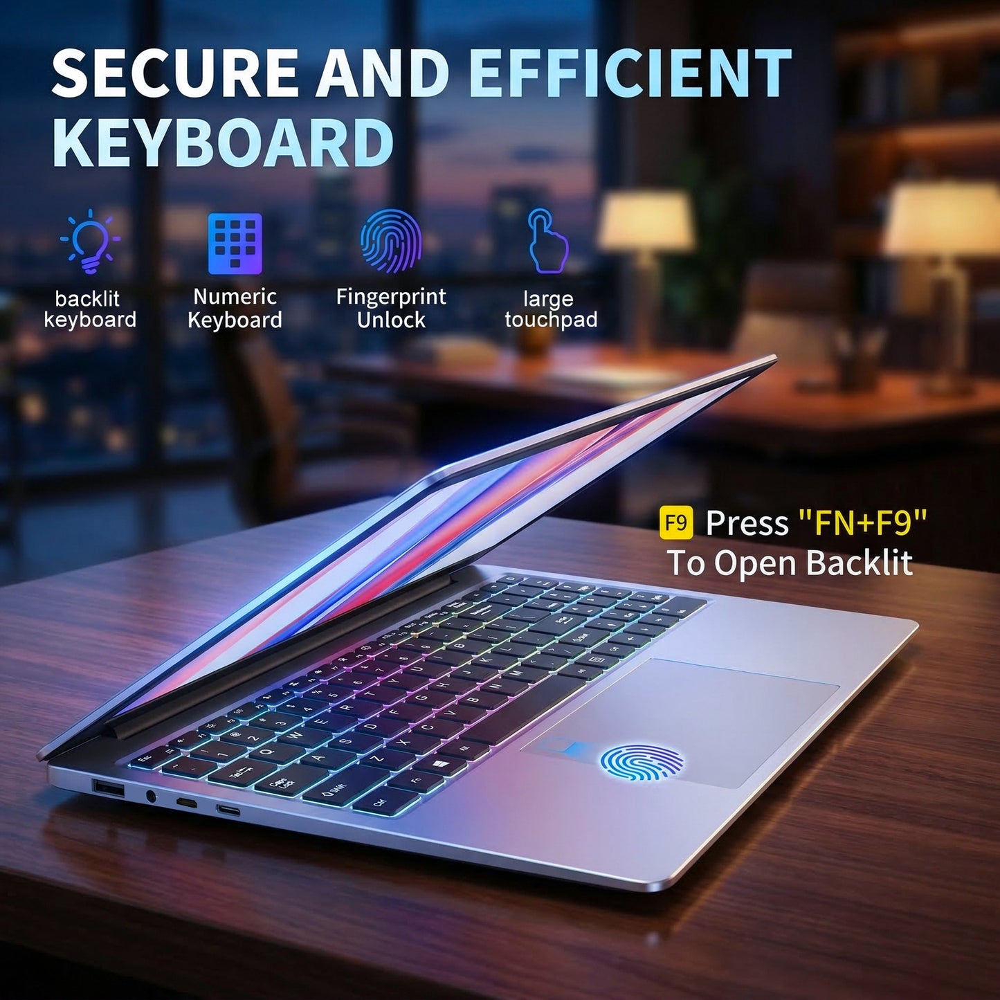 KUU 16'' Windows 11 Laptop Computer, Intel Core i7-6500U Laptop 16GB DDR4 512GB SSD, FHD 1080P Display & Backlit Keyboard, Fingerprint, Webcam, Mini-HDMI, WiFi 5, Bluetooth, Study, Business