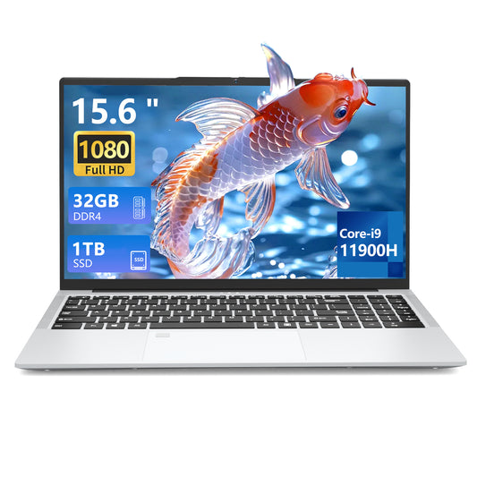 15.6 Inch Laptop Computer,16GB RAM 1TB SSD,Gaming Laptop,i9-11900H 8C/16T Processor(up to 4.9Ghz),UHD Graphics,15.6” FHD 1920 * 1080 Display,WiFi 6,BT5.2,Backlit Keyboard
