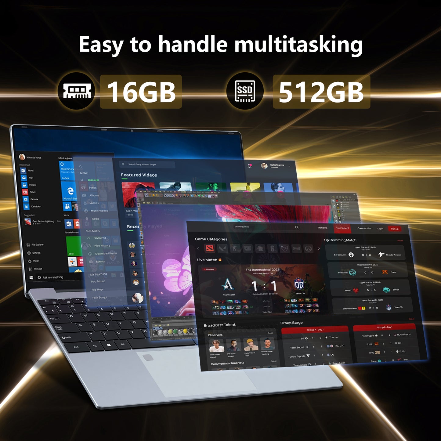 2025 Laptop, AMD Ryzen 5 7430U(Up to 4.3GHz), 16GB DDR4 1TB NVME SSD, 15.6" FHD IPS Screen, 62.7Wh Battery, WiFi-5, USB3.2, 2 Stereo Speakers, 2 Memory Slots.