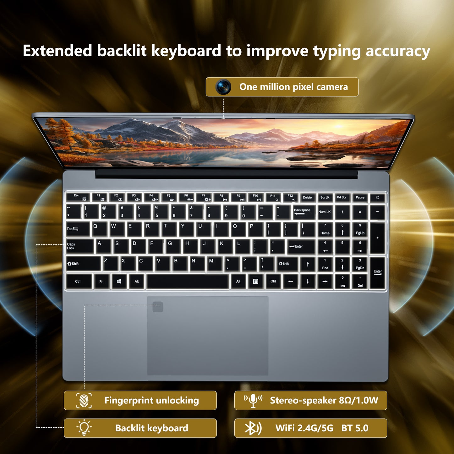 2025 Laptop, AMD Ryzen 5 7430U(Up to 4.3GHz), 16GB DDR4 1TB NVME SSD, 15.6" FHD IPS Screen, 62.7Wh Battery, WiFi-5, USB3.2, 2 Stereo Speakers, 2 Memory Slots.