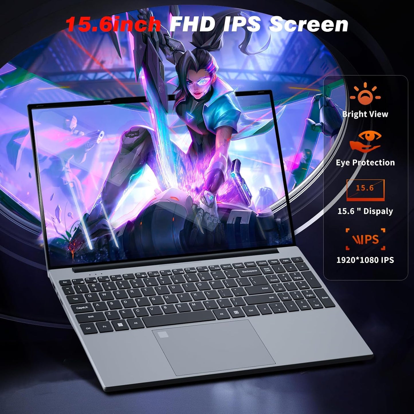 KUU 15.6 inch N5095 Laptop Computer 24GB RAM 1024GB SSD with 4 Core Intel Celeron, FingerPrint, Backlit Keyboard, Windows 11 Pro