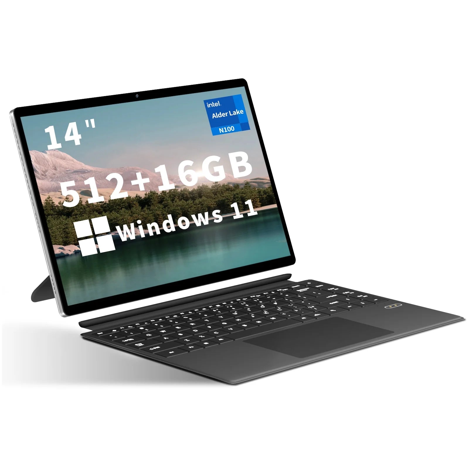 KUU 14 inch 2-in-1 Laptop, Windows 11 Tablet with Keyboard, 16GB 512GB ...