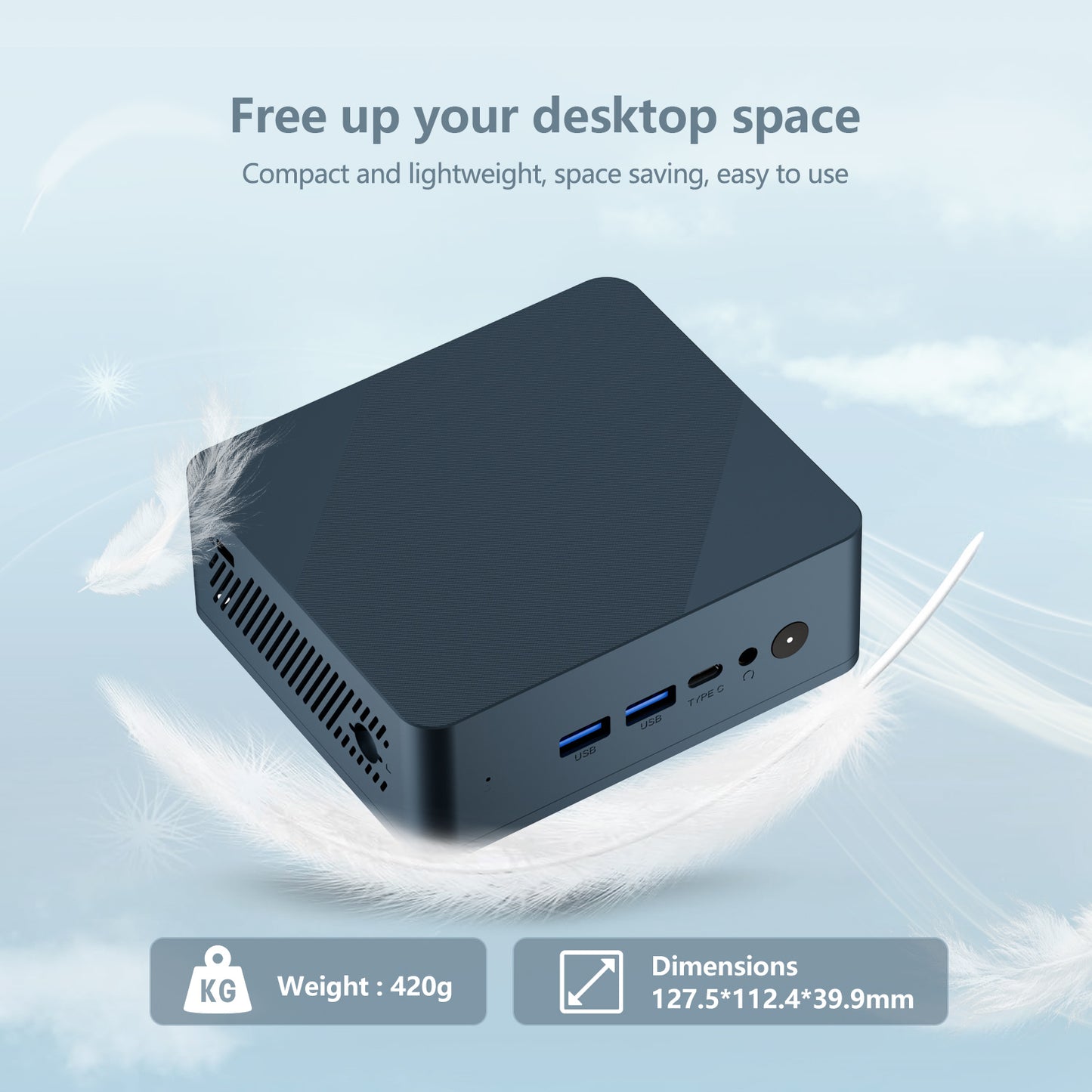 KR1 Gaming Mini PC, R5-3550H (up to 3.7GHz), 16GB RAM 512GB SSD, Support WiFi 5, BT4.2 Above, USB Type A,HDMI 2.1 TMDS,RJ45,Type-C,DC-in Jack,Home/Business Mini Desktop Computer,Win 11 Pro/Linux